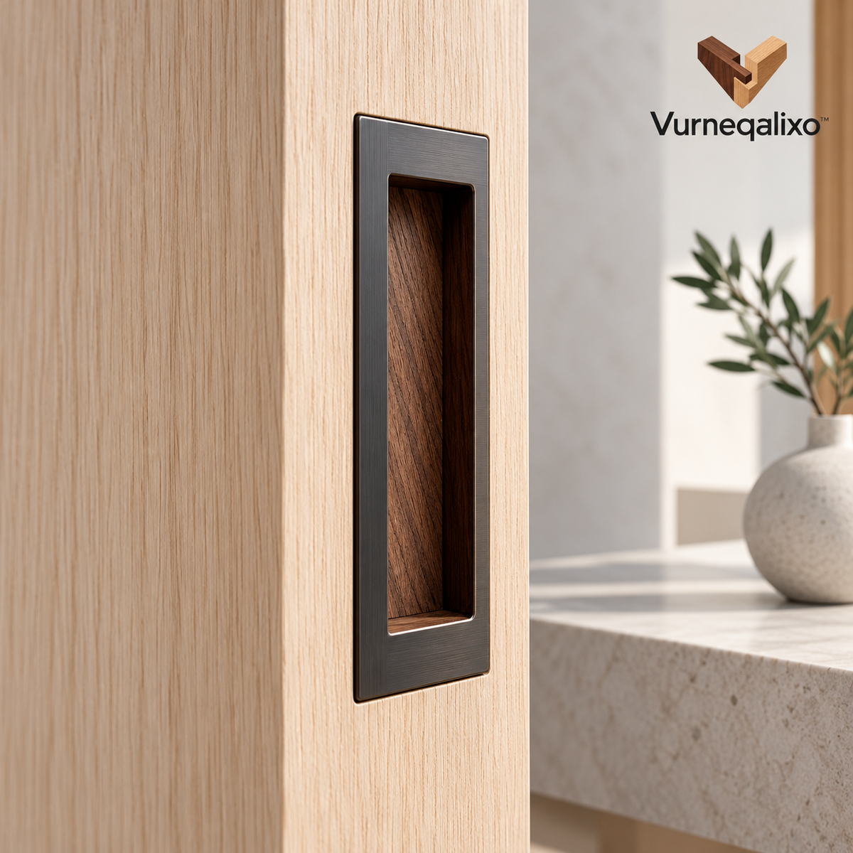 Vurneqalixo™ Wood-Accent Recessed Door Pull — view 1