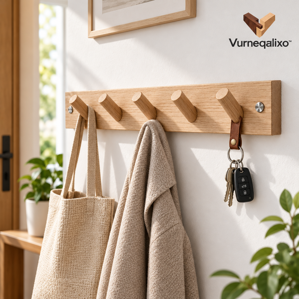 Vurneqalixo™ Five-Peg Wood Hook Rail — view 2