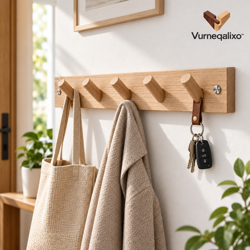 Vurneqalixo™ Five-Peg Wood Hook Rail — view 2