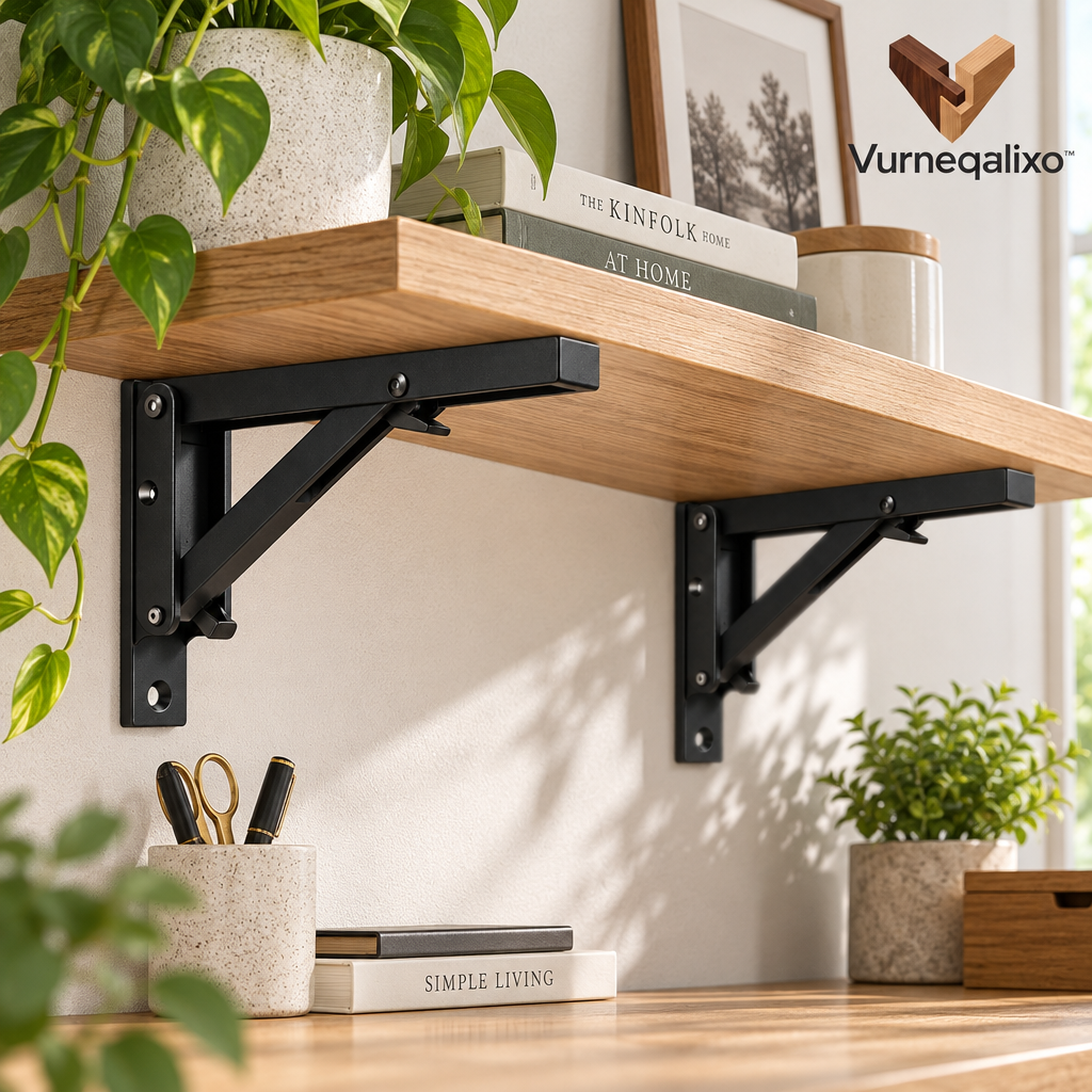 Vurneqalixo™ Folding Shelf Brackets — Pair — view 2