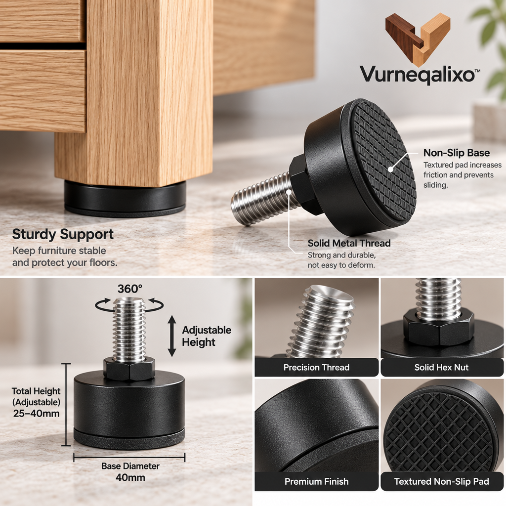Vurneqalixo™ Adjustable Furniture Feet — Set of 4 — view 3