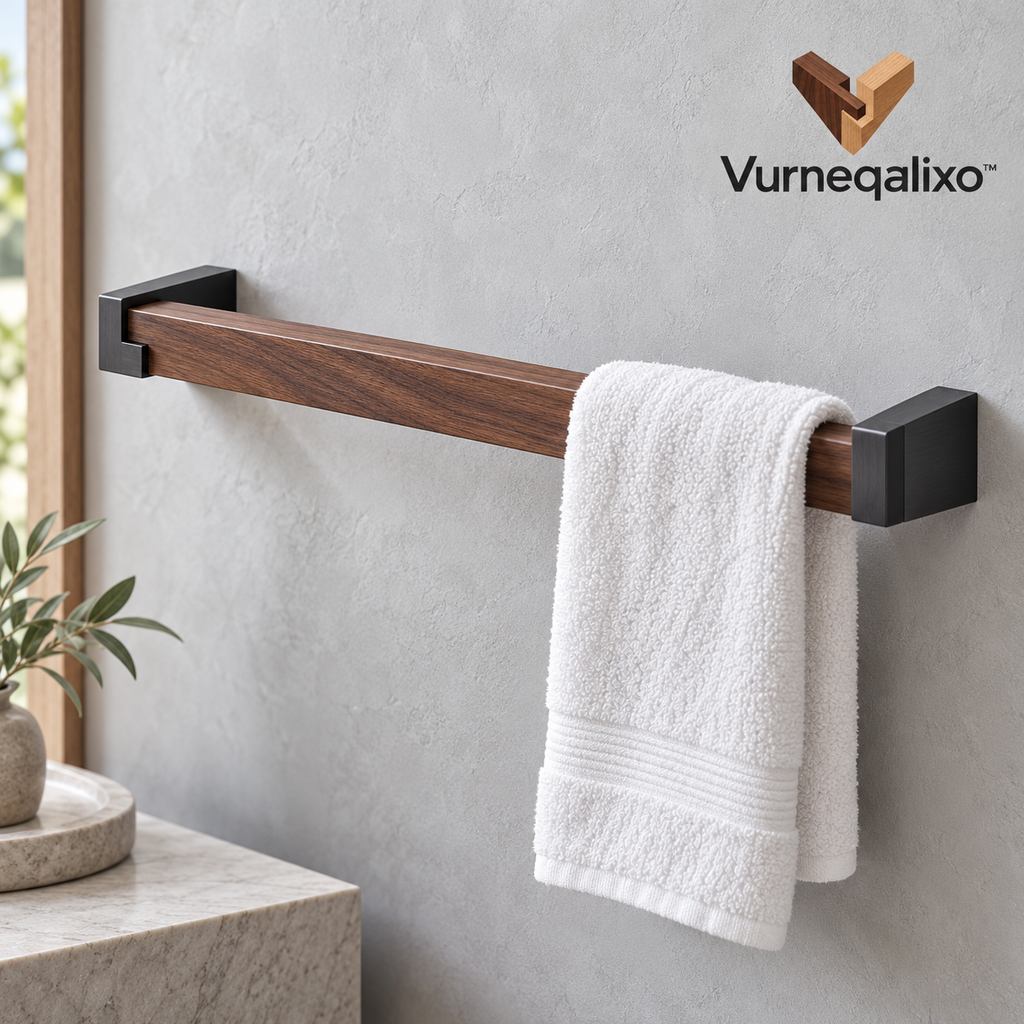 Vurneqalixo™ Wood-Accent Towel Bar — view 1