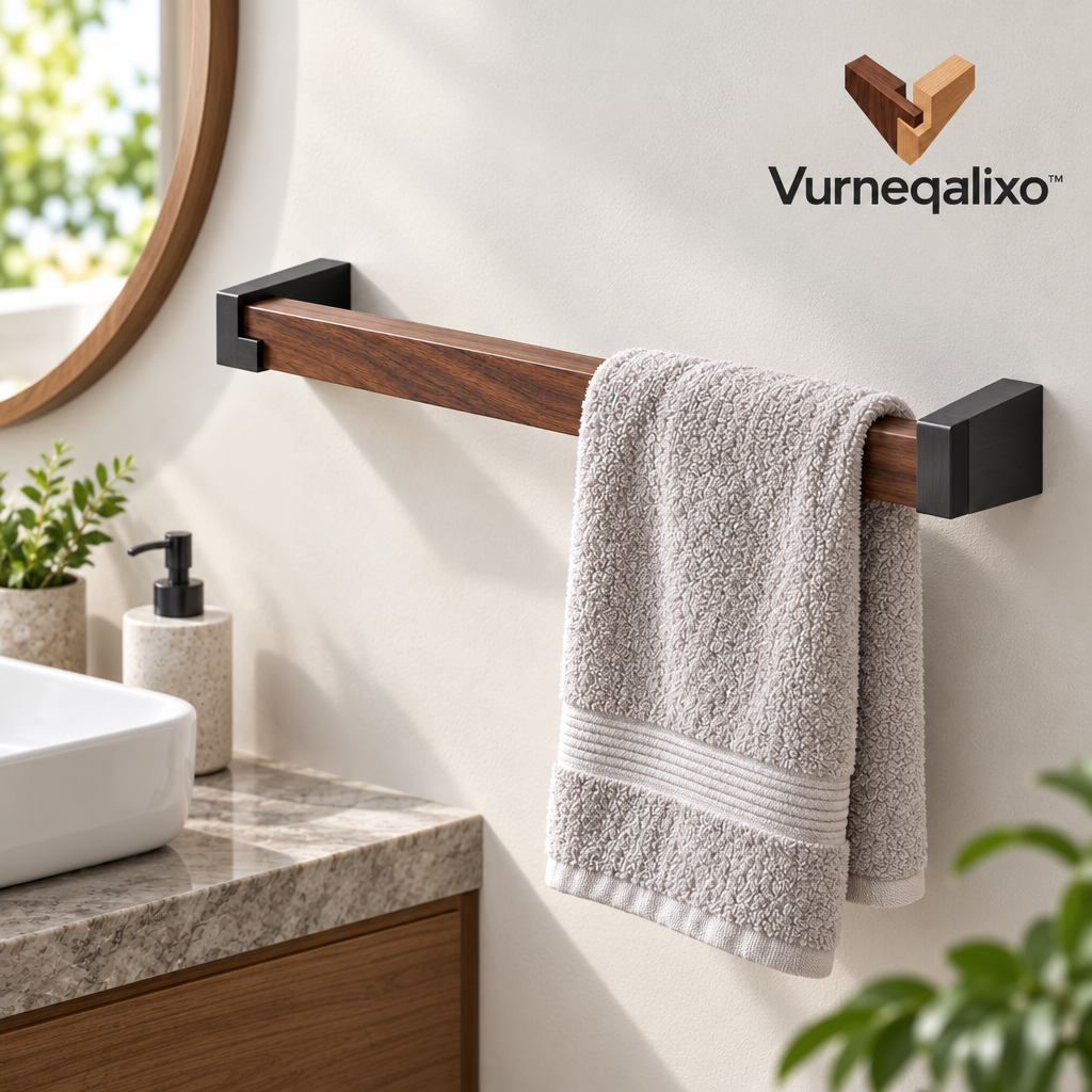 Vurneqalixo™ Wood-Accent Towel Bar — view 2