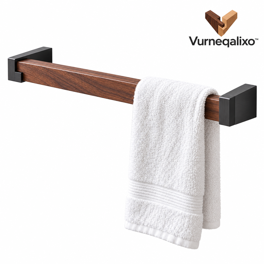 Vurneqalixo™ Wood-Accent Towel Bar — view 4